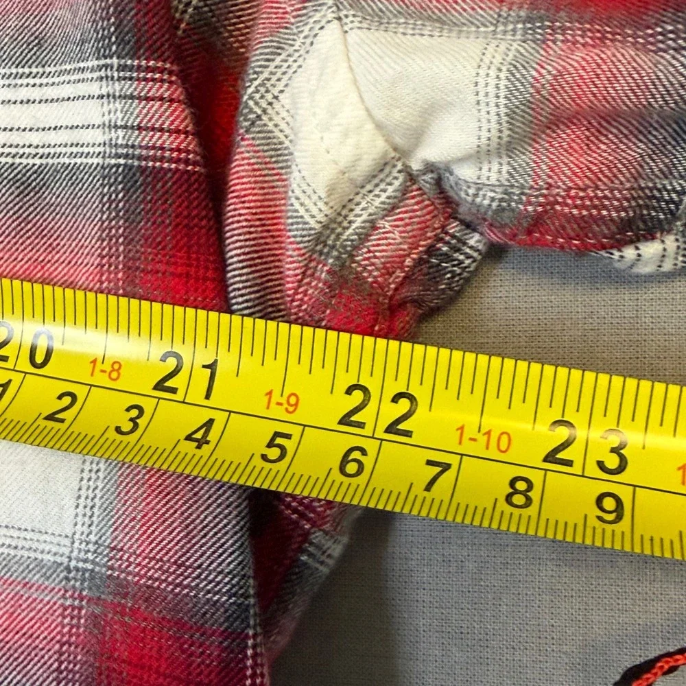 Pendleton Womens 2X Red White Plaid Cotton Button Down Long Sleeve Shirt Cotton